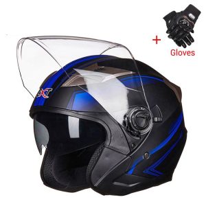 Moto Half Face Double Lens Helmet